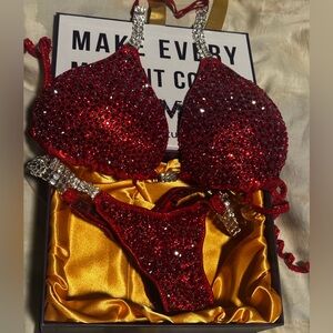 NPC IFBB Bikini Suits Shawn Couture New in a Box Never Been Worn full crystle’s